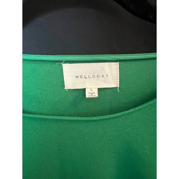 Melloday Blouse/Green/Large/Button Detail/Holiday/Work/Professional - Picture 2 of 7